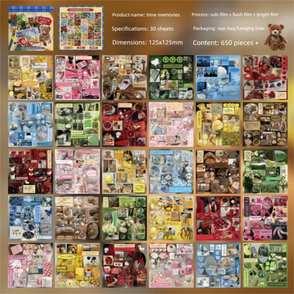 Y2K – autocollants alimentaires japonais, livre multifonctionnel, dessin animé, cartes autocollantes, département de la gastronomie, Portable, Diy bricolage